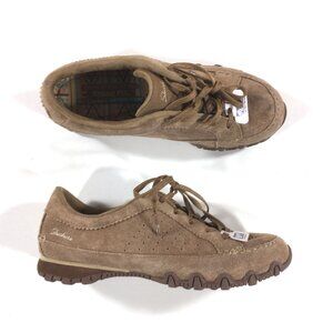 Skechers Bikers Contained Lace Up Sneakers Womens Size 8 Tan Brown 44703